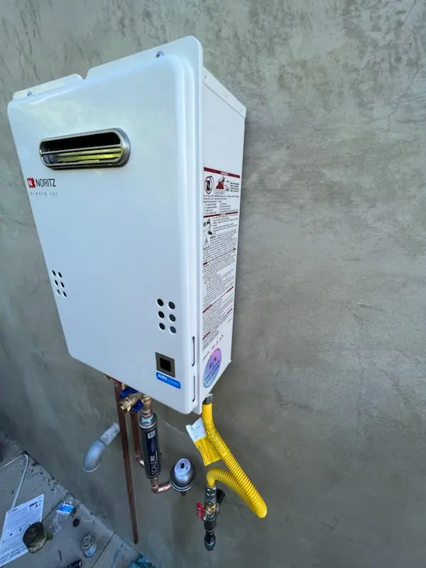 Tankless water heater installation for Brookewood homes